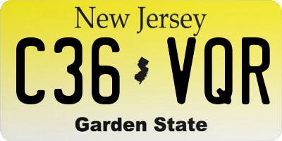 NJ license plate C36VQR