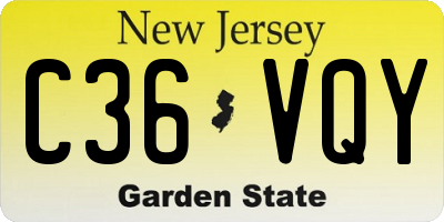 NJ license plate C36VQY