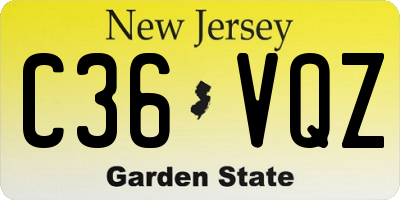 NJ license plate C36VQZ