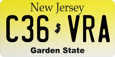 NJ license plate C36VRA