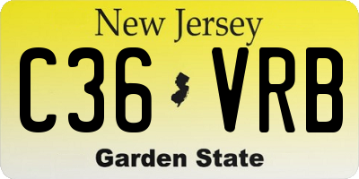 NJ license plate C36VRB