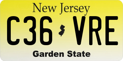 NJ license plate C36VRE
