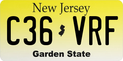 NJ license plate C36VRF