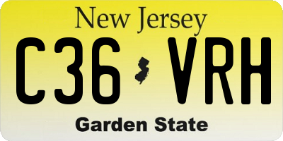 NJ license plate C36VRH