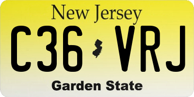 NJ license plate C36VRJ