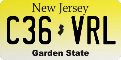 NJ license plate C36VRL