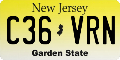 NJ license plate C36VRN