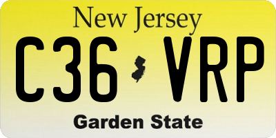 NJ license plate C36VRP