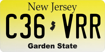 NJ license plate C36VRR