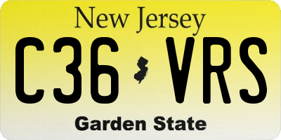 NJ license plate C36VRS