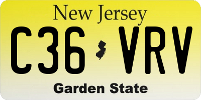 NJ license plate C36VRV