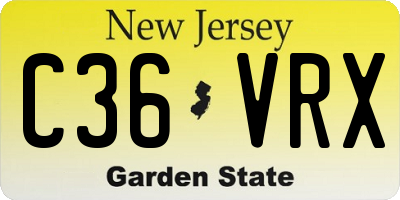 NJ license plate C36VRX