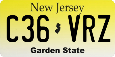 NJ license plate C36VRZ