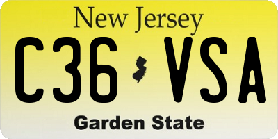 NJ license plate C36VSA