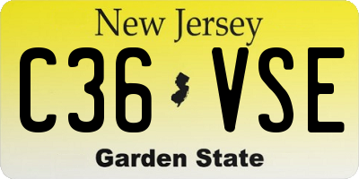 NJ license plate C36VSE