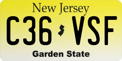 NJ license plate C36VSF