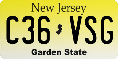 NJ license plate C36VSG