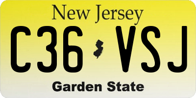 NJ license plate C36VSJ