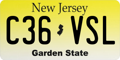 NJ license plate C36VSL