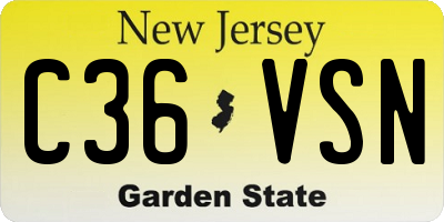 NJ license plate C36VSN