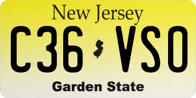 NJ license plate C36VSO