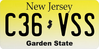 NJ license plate C36VSS