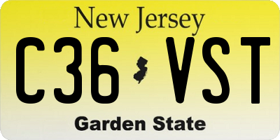 NJ license plate C36VST