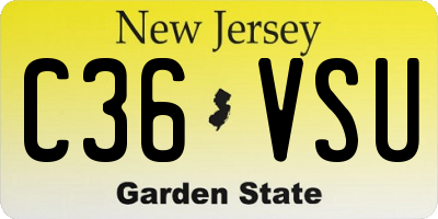 NJ license plate C36VSU