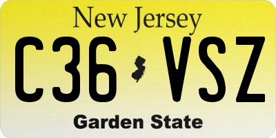 NJ license plate C36VSZ