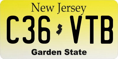 NJ license plate C36VTB