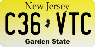 NJ license plate C36VTC