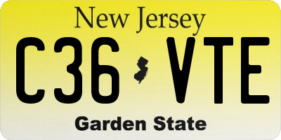 NJ license plate C36VTE