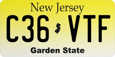 NJ license plate C36VTF