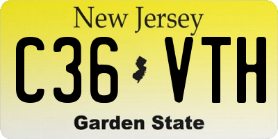 NJ license plate C36VTH