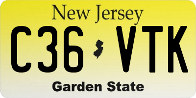NJ license plate C36VTK