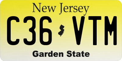 NJ license plate C36VTM