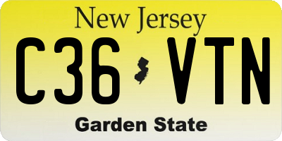 NJ license plate C36VTN