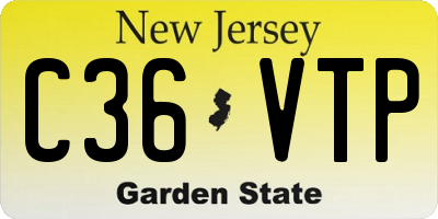 NJ license plate C36VTP