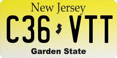 NJ license plate C36VTT