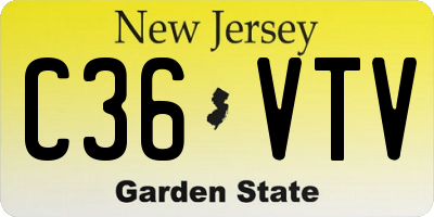 NJ license plate C36VTV