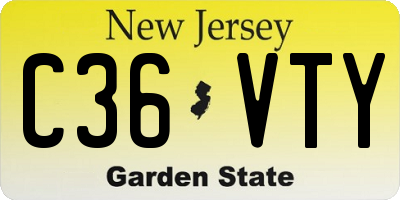 NJ license plate C36VTY