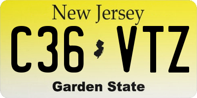 NJ license plate C36VTZ