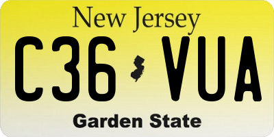 NJ license plate C36VUA