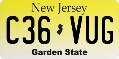 NJ license plate C36VUG
