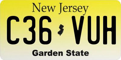 NJ license plate C36VUH