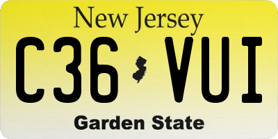 NJ license plate C36VUI