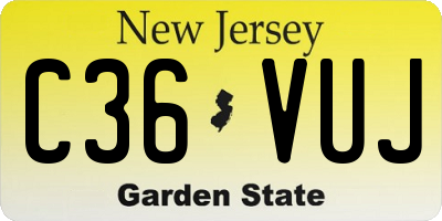 NJ license plate C36VUJ