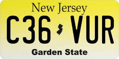 NJ license plate C36VUR