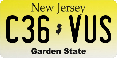 NJ license plate C36VUS