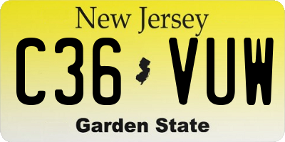 NJ license plate C36VUW